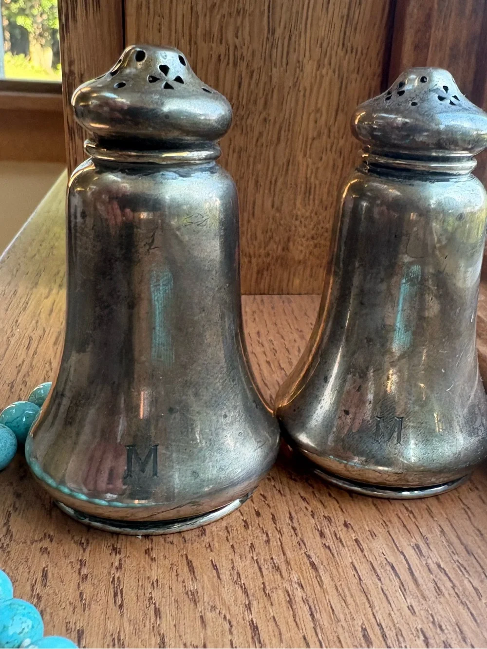 Gorham Sterling Silver Salt & Pepper Shakers Old French Pattern Signed Initial M